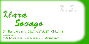 klara sovago business card